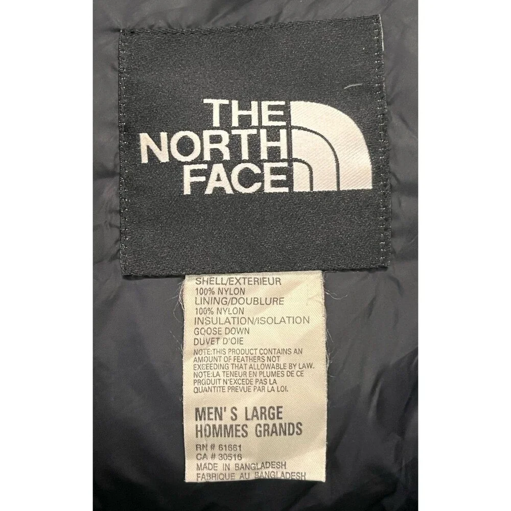 The North Face 700 Down Black Puffer Jacket Full Zip Pockets Men's Sz Large